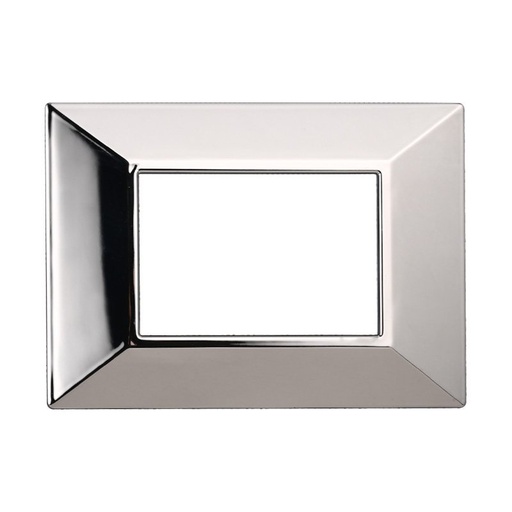 [BAN90313] ETTROIT Placca Piramide Serie Moon 3P Colore Cromato Lucido Compatibile Con Bticino Axolute