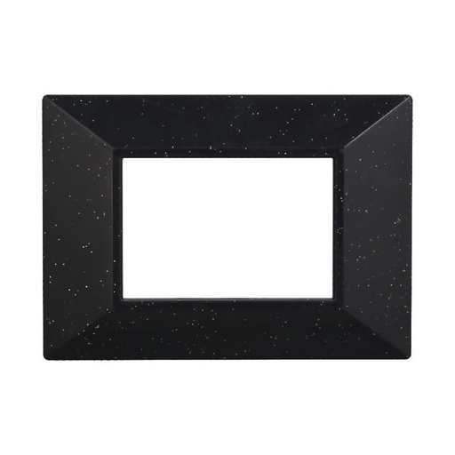 [BAN90324] ETTROIT Placca Piramide Serie Moon 3P Colore Nero Brillante Compatibile Con Bticino Axolute