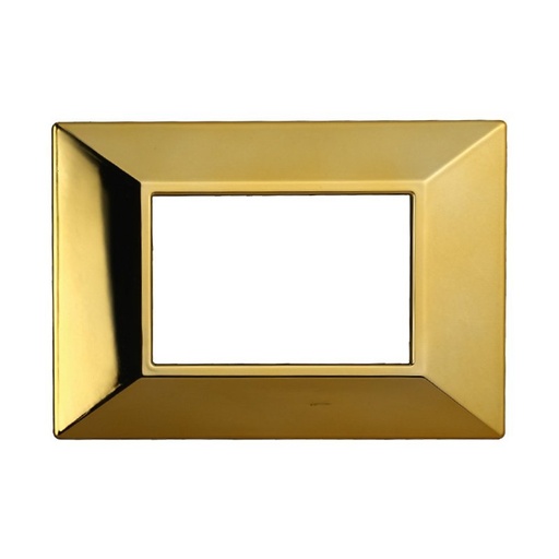 [BAN90312] ETTROIT Placca Piramide Serie Moon 3P Colore Oro Lucido Compatibile Con Bticino Axolute