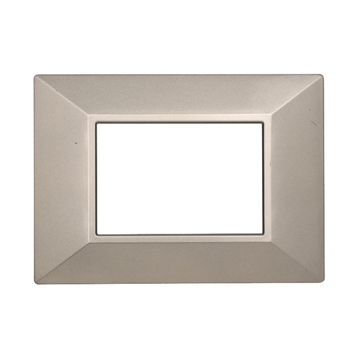 [BAN90308] ETTROIT Placca Piramide Serie Moon 3P Colore Titanio Compatibile Con Bticino Axolute