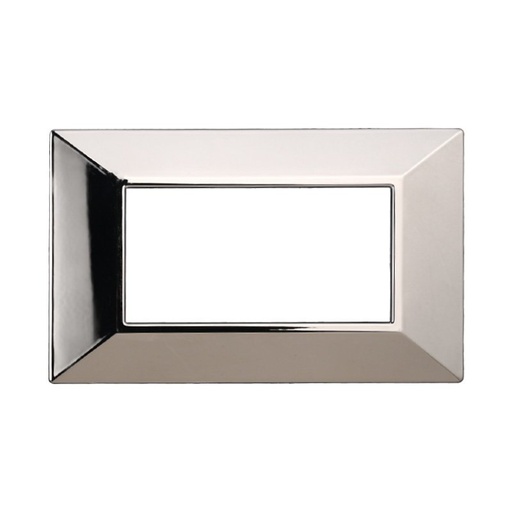 [BAN90413] ETTROIT Placca Piramide Serie Moon 4P Colore Cromato Lucido Compatibile Con Bticino Axolute