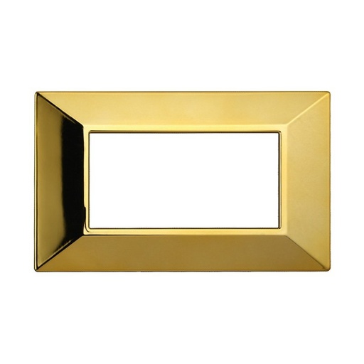 [BAN90412] ETTROIT Placca Piramide Serie Moon 4P Colore Oro Lucido Compatibile Con Bticino Axolute