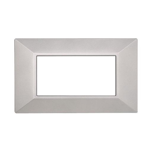 [BAN90406] ETTROIT Placca Piramide Serie Moon 4P Colore Silver Compatibile Con Bticino Axolute