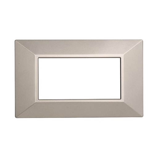 [BAN90408] ETTROIT Placca Piramide Serie Moon 4P Colore Titanio Compatibile Con Bticino Axolute