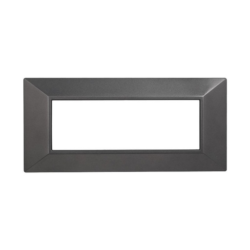 [BAN90607] ETTROIT Placca Piramide Serie Moon 6P Colore Acciaio Scuro Compatibile Con Bticino Axolute