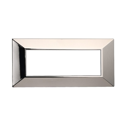 [BAN90613] ETTROIT Placca Piramide Serie Moon 6P Colore Cromato Lucido Compatibile Con Bticino Axolute