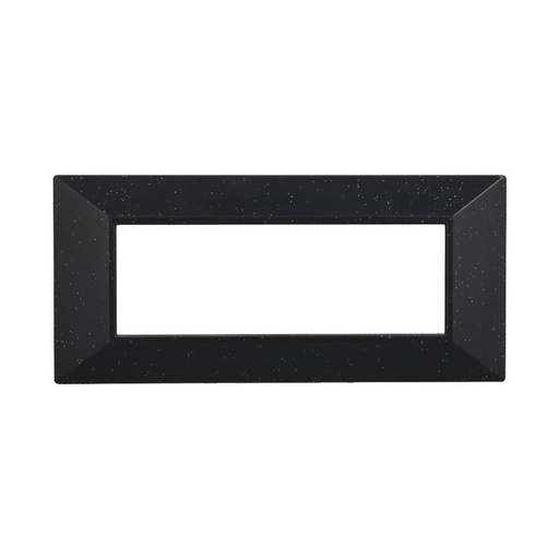 [BAN90624] ETTROIT Placca Piramide Serie Moon 6P Colore Nero Brillante Compatibile Con Bticino Axolute