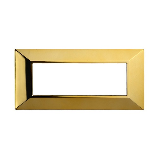 [BAN90612] ETTROIT Placca Piramide Serie Moon 6P Colore Oro Lucido Compatibile Con Bticino Axolute