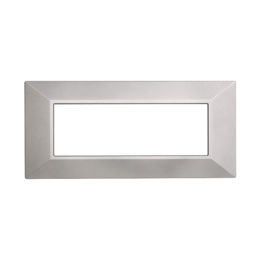 [BAN90606] ETTROIT Placca Piramide Serie Moon 6P Colore Silver Compatibile Con Bticino Axolute