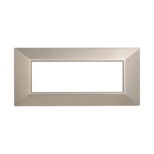 [BAN90608] ETTROIT Placca Piramide Serie Moon 6P Colore Titanio Compatibile Con Bticino Axolute