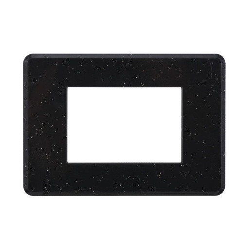 [BAN87324] ETTROIT Placca Slim Sottile 3P Serie Moon Colore Nero Brillante Lucido Compatibile Con Bticino Axolute Air