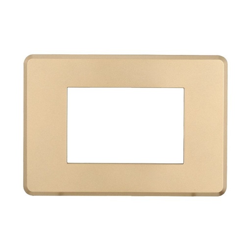 [BAN87311] ETTROIT Placca Slim Sottile 3P Serie Moon Colore Oro Compatibile Con Bticino Axolute Air
