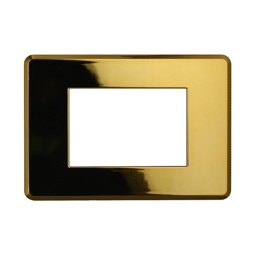 [BAN87312] ETTROIT Placca Slim Sottile 3P Serie Moon Colore Oro Lucido Compatibile Con Bticino Axolute Air
