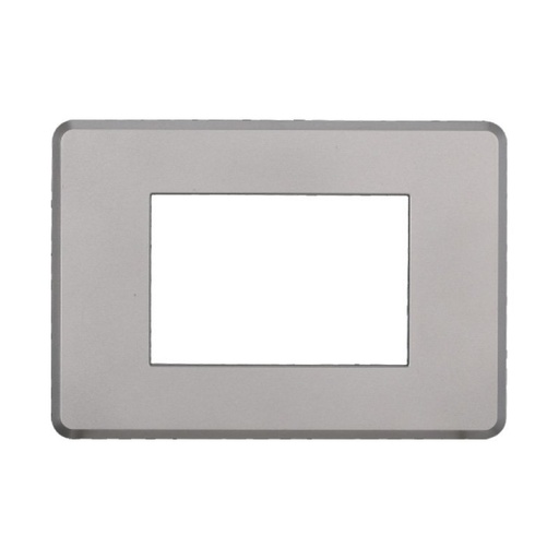 [BAN87306] ETTROIT Placca Slim Sottile 3P Serie Moon Colore Silver Compatibile Con Bticino Axolute Air