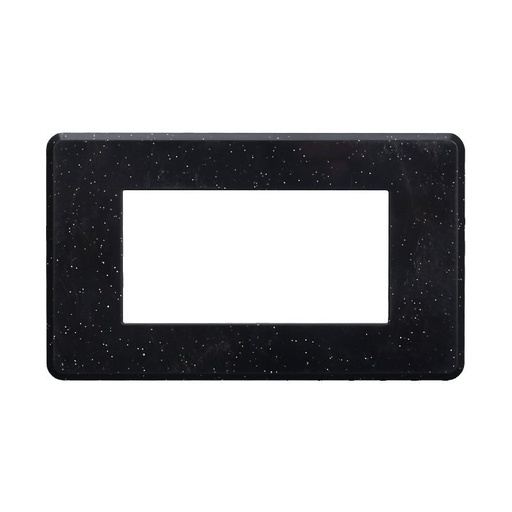[BAN87424] ETTROIT Placca Slim Sottile 4P Serie Moon Colore Nero Brillante Lucido Compatibile Con Bticino Axolute Air