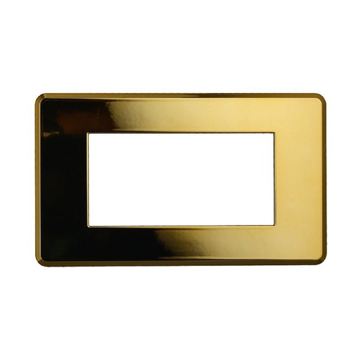[BAN87412] ETTROIT Placca Slim Sottile 4P Serie Moon Colore Oro Lucido Compatibile Con Bticino Axolute Air