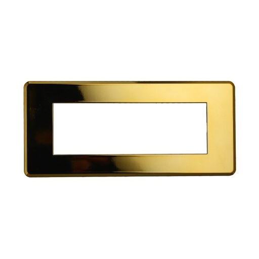 [BAN87612] ETTROIT Placca Slim Sottile 6P Serie Moon Colore Oro Lucido Compatibile Con Bticino Axolute Air