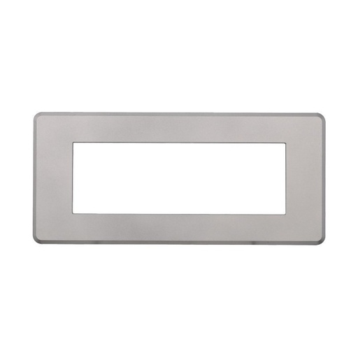 [BAN87606] ETTROIT Placca Slim Sottile 6P Serie Moon Colore Silver Compatibile Con Bticino Axolute Air