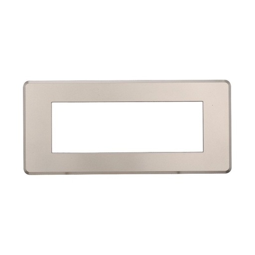 [BAN87608] ETTROIT Placca Slim Sottile 6P Serie Moon Colore Titanio Compatibile Con Bticino Axolute Air