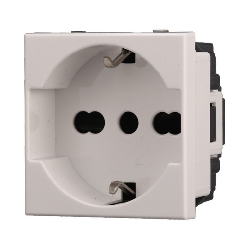 [BAB2102] ETTROIT Presa Schuko 2P+T 16A Colore Bianco Compatibile Con Bticino Axolute