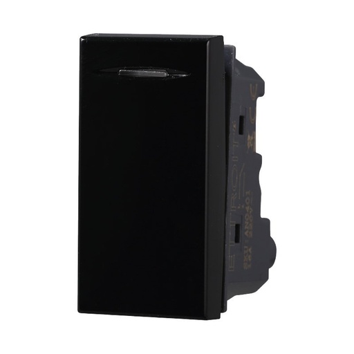 [BAN1001] ETTROIT Pulsante 1P 16A Colore Nero Compatibile Con Bticino Axolute