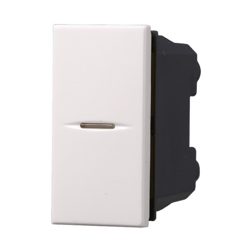 [BAB0601] ETTROIT Pulsante Assiale 1P 16A Unipolare Colore Bianco Compatibile Con Bticino Axolute