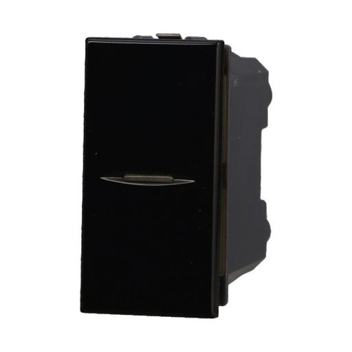 [BAN0601] ETTROIT Pulsante Assiale 1P 16A Unipolare Colore Nero Compatibile Con Bticino Axolute