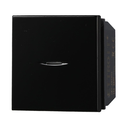 [BAN3402] ETTROIT Pulsante Assiale 2M 2P 16A Colore Nero Compatibile Con Bticino Axolute