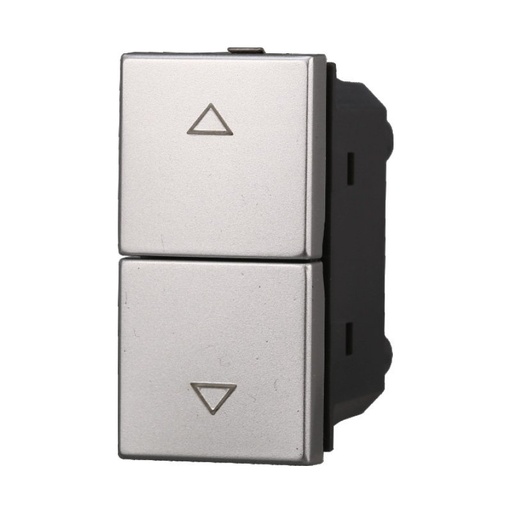 [BAG1202] ETTROIT Pulsante Interbloccato Doppio Saliscendi 1P+1P 10A Colore Grigio Compatibile Con Bticino Axolute