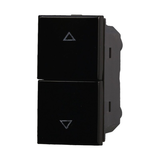 [BAN1202] ETTROIT Pulsante Interbloccato Doppio Saliscendi 1P+1P 10A Colore Nero Compatibile Con Bticino Axolute