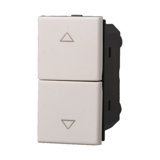 [BAB1204] ETTROIT Pulsante Saliscendi Commutatore 2P 10A Tapparelle Colore Bianco Compatibile Con Bticino Axolute