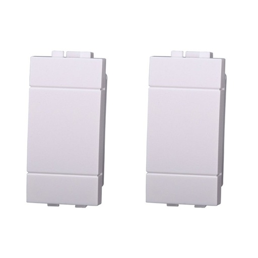 [BLB0100] ETTROIT 2 Pezzi Copritasti Copriforo Copritasto Falso Polo 1P Bianco Compatibile Con Bticino Living Light