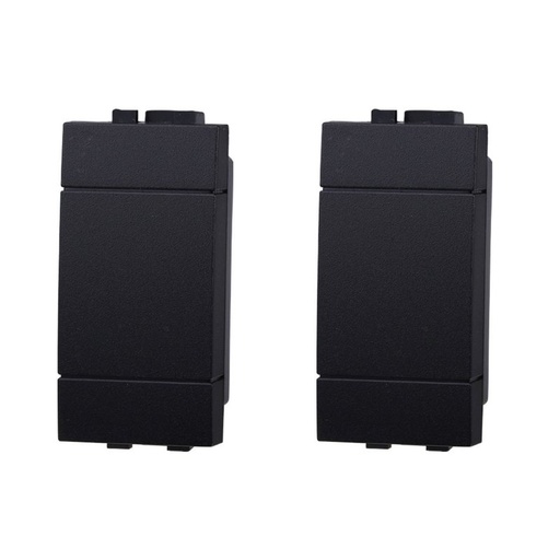 [BLN0100] 2 Pezzi Copritasti Copriforo Copritasto Falso Polo 1P Nero Compatibile Con Bticino Living International