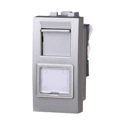 [BLG2355] ETTROIT Connettore Rete Presa Dati RJ45 CAT5E Colore GRIGIO Compatibile Con Bticino Living International