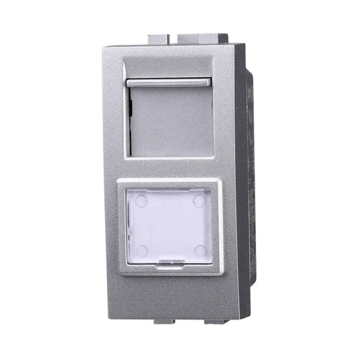 [BLG2356] ETTROIT Connettore Rete Presa Dati RJ45 CAT6 Colore GRIGIO Compatibile Con Bticino Living International