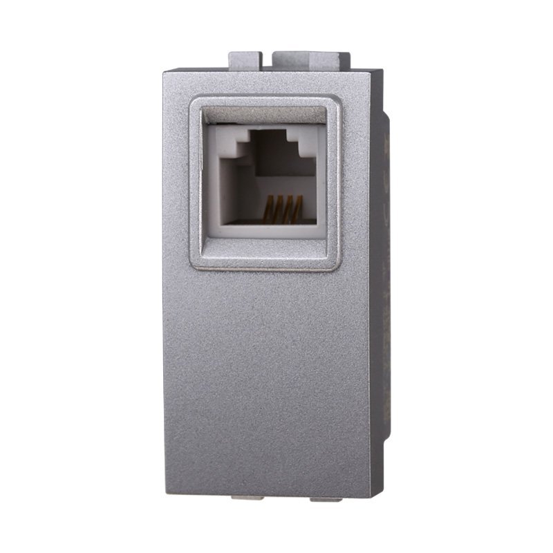 Connettore Telefonica Presa RJ11 Colore GRIGIO Compatibile Con Bticino Living International
