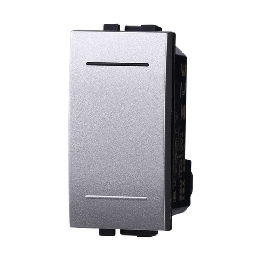[BLG0801] ETTROIT Deviatore 1P 16A Unipolare Colore GRIGIO Compatibile Con Bticino Living International