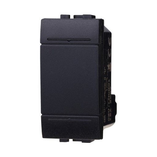 [BLN0801] ETTROIT Deviatore 1P 16A Unipolare Colore Nero Compatibile Con Bticino Living International