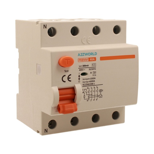 [GC16640] RCCB Interruttore Differenziale Puro Tipo A 3P+N 4M 6000A 300mA 40A AC 400V IP20 IEC61008-1 PR8NM