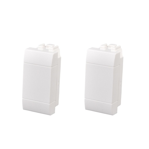 [MBL1011] 2 Pezzi Copritasti Copriforo Falso Polo MBL Bianco 1M Compatibile Bticino Living Light BLB0100