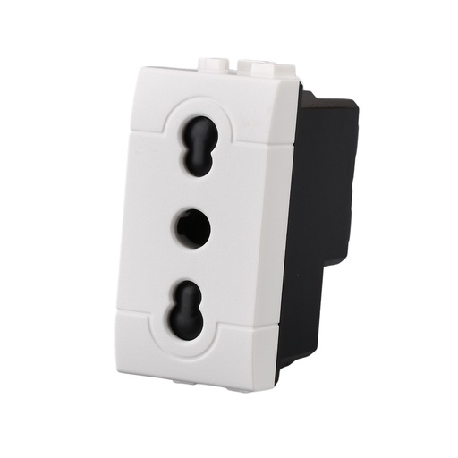 [MBL1021] Presa Bipasso Bivalente 2P+T 10/16A 220V MBL Bianco 1M Compatibile Bticino Living Light BLB2001