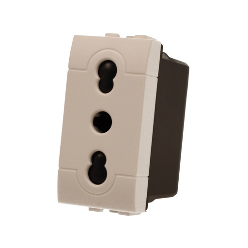 [MBL1021] Presa Bipasso Bivalente 2P+T 10/16A 220V MBL Bianco 1M Compatibile Bticino Living Light BLB2001