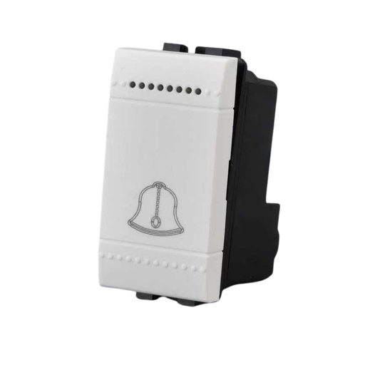 [MBL1121] Pulsante 1P 16A 220V Con Disegno Campanello MBL Bianco 1M Compatibile Bticino Living Light, Retro Illuminabile