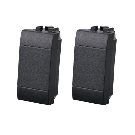 [MBL2011] 2 Pezzi Copritasti Copriforo Falso Polo  MBL Nero 1M Compatibile Bticino Living International BLN0100