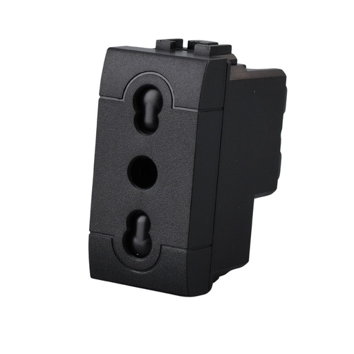 [MBL2021] Presa Bipasso Bivalente 2P+T 10/16A 220V MBL Nero 1M Compatibile Bticino Living International BLN2001