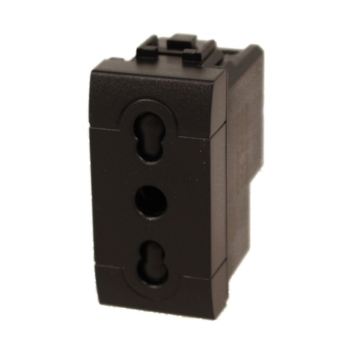 [MBL2021] Presa Bipasso Bivalente 2P+T 10/16A 220V MBL Nero 1M Compatibile Bticino Living International BLN2001