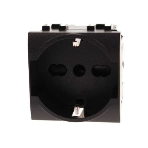 [MBL2032] Presa Schuko Universale 2P+T 10/16A 220V MBL Nero 2M Compatibile Bticino Living International BLN2102