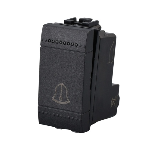 [MBL2121] Pulsante 1P 16A 220V Con Disegno Campanello MBL Nero 1M Compatibile Bticino Living International, Retro Illuminabile