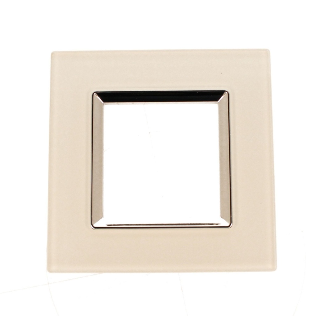 Placca Quadrata In Vetro Temperato MBL 2 Moduli/Posti Compatibile Bticino Living 3 Colori Disponibili