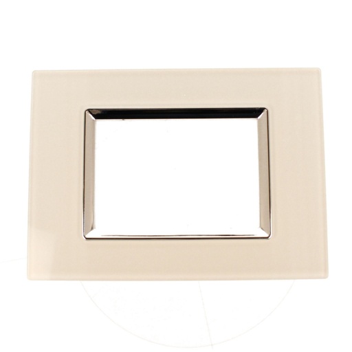 Placca Quadrata In Vetro Temperato MBL 3 Moduli/Posti Compatibile Bticino Living 3 Colori Disponibili